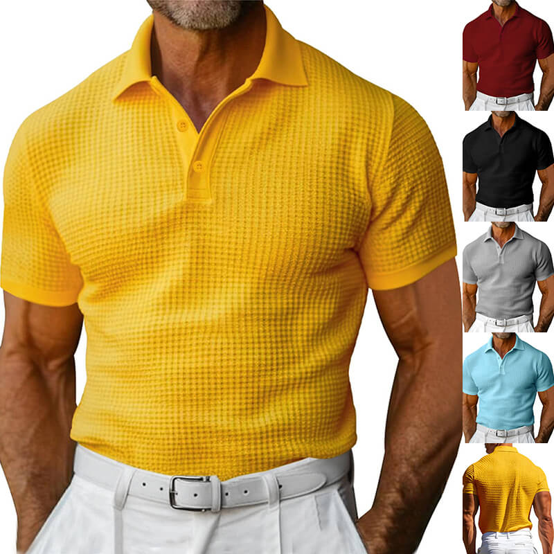 Soft Cotton Waffle Polo Shirt Men | Stylish Summer Polo Shirt For Men