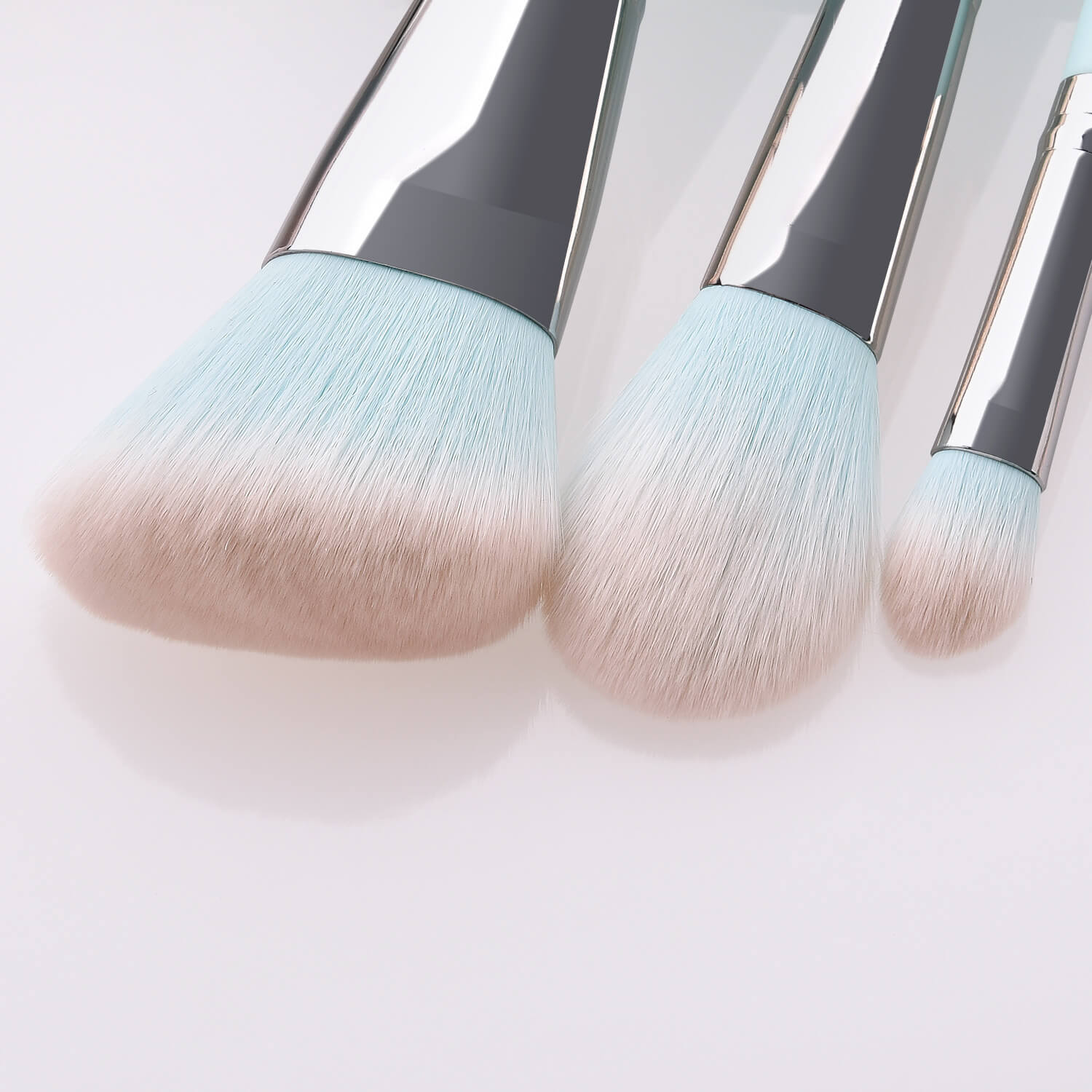 Soft Light Blue Cosmetic Brushes For Beginners | Blue Makeup Brush Set