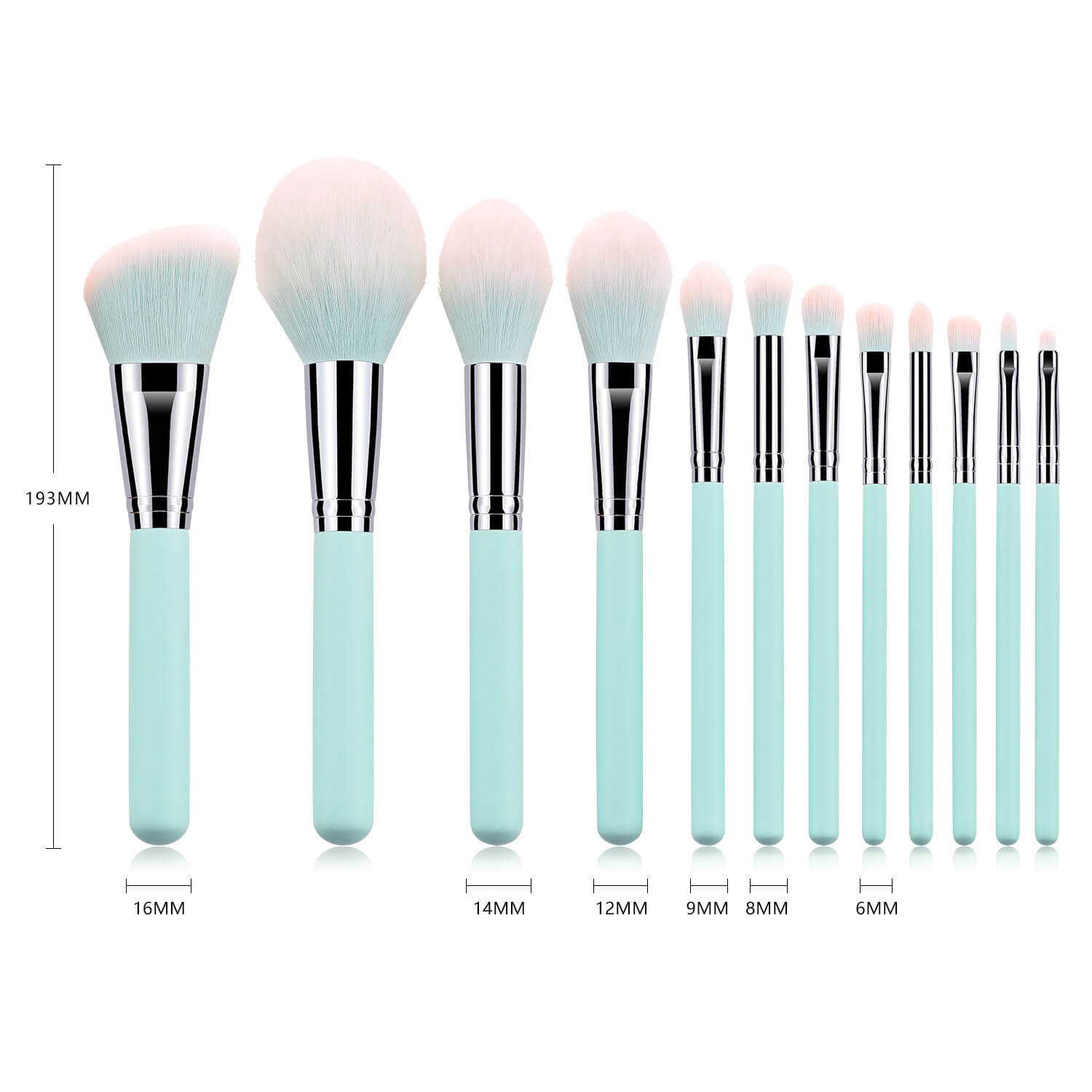 Soft Light Blue Cosmetic Brushes For Beginners | Blue Makeup Brush Set