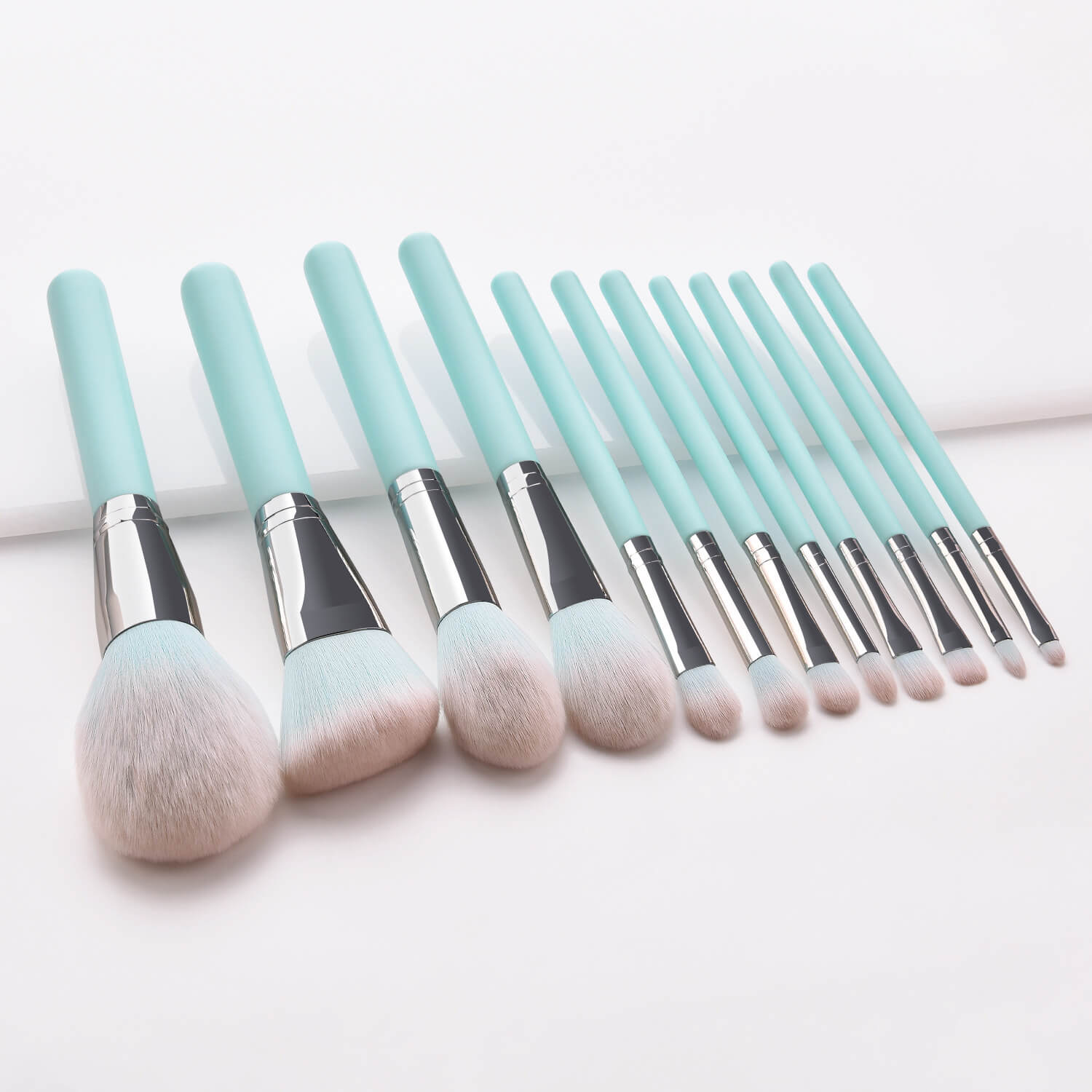 Soft Light Blue Cosmetic Brushes For Beginners | Blue Makeup Brush Set