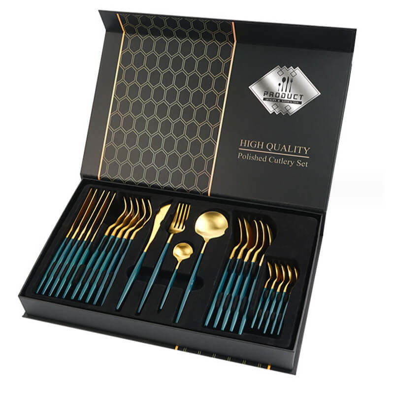 Stainless Steel Tableware Set | Luxury Gift Box 24 Cutlery Set