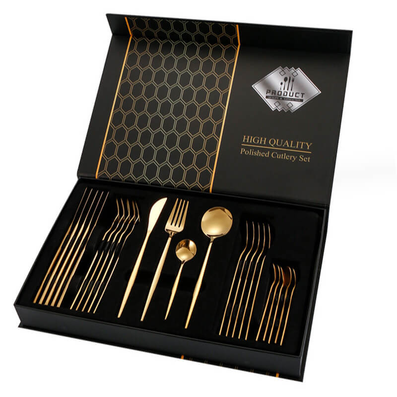 Stainless Steel Tableware Set | Luxury Gift Box 24 Cutlery Set