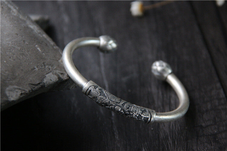 Sterling Silver Children Bracelet | Fish Lotus Bracelet Kids