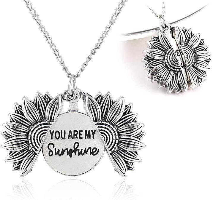 Sunflower Pendant Necklace For Her Custom Sunflower Jewelry