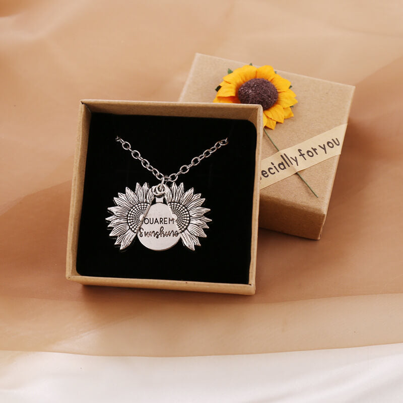 Sunflower Pendant Necklace For Her Custom Sunflower Jewelry