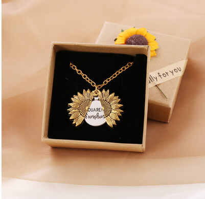 Sunflower Pendant Necklace For Her Custom Sunflower Jewelry
