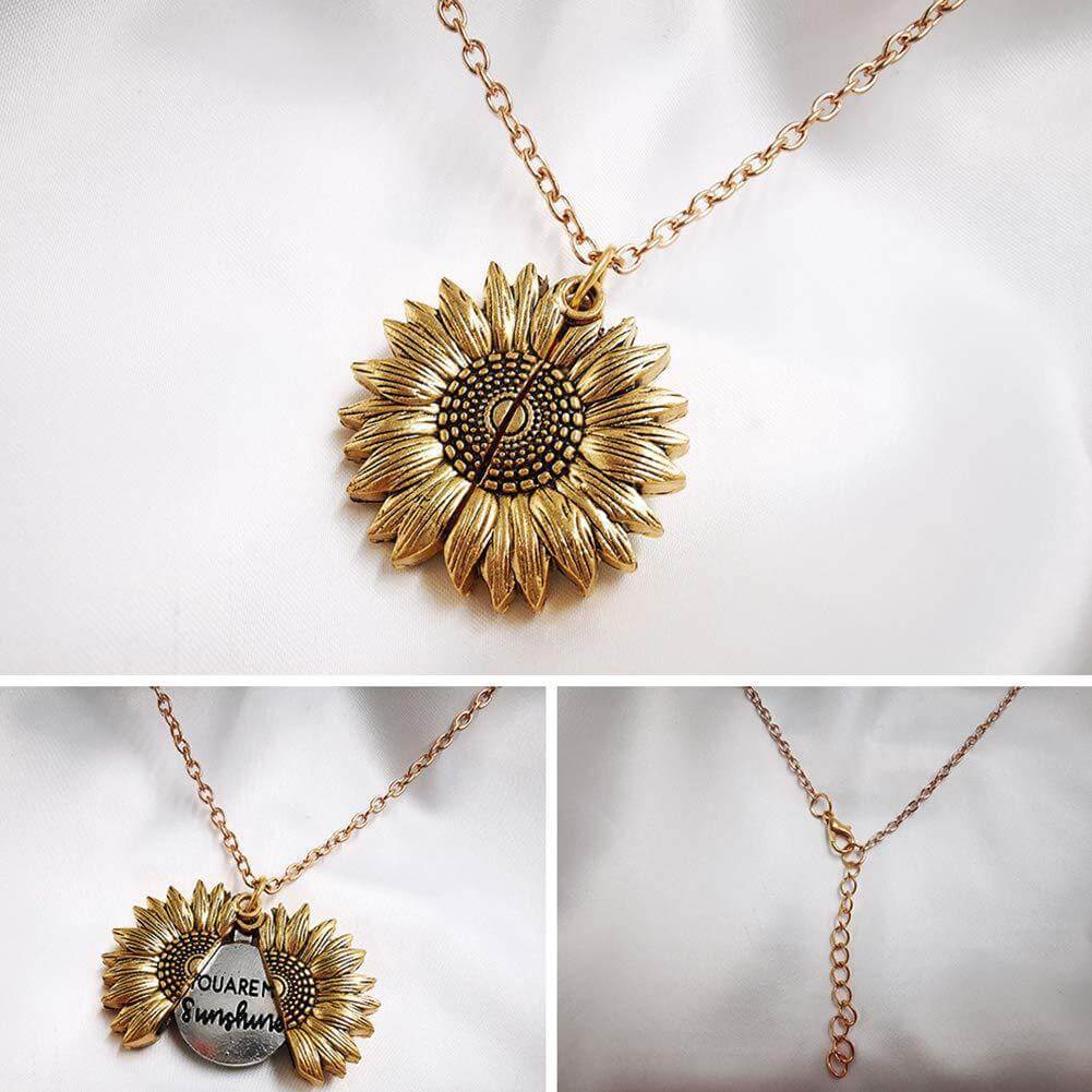 Sunflower Pendant Necklace For Her Custom Sunflower Jewelry