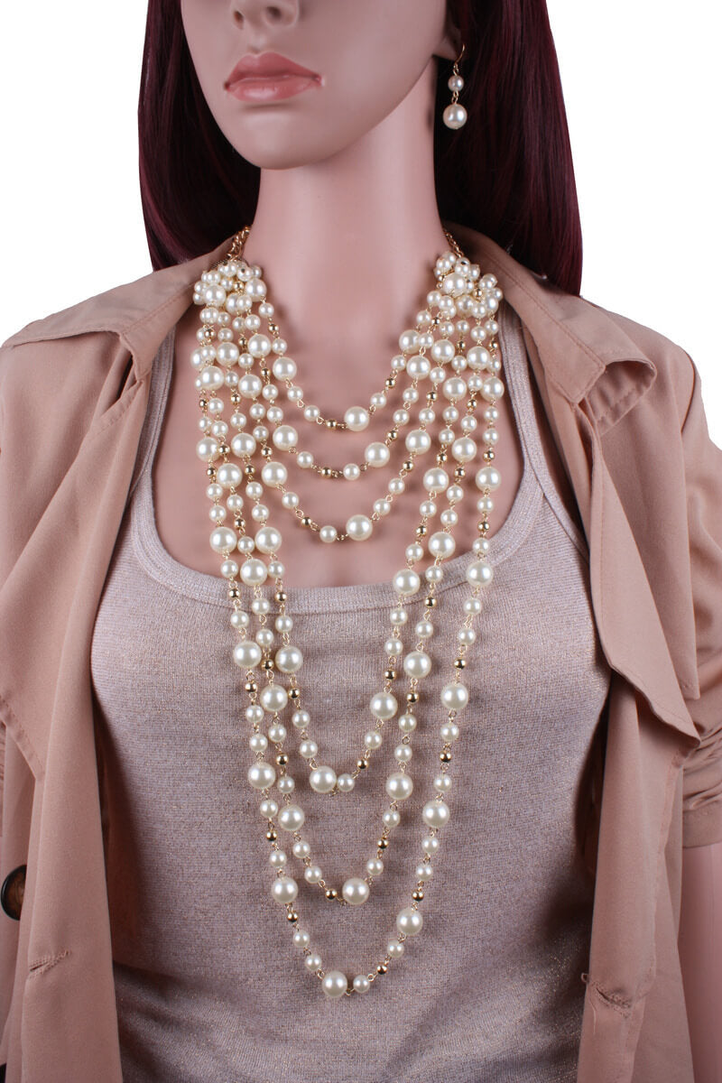 Trendy Multilayer Pearl Jewelry For Women | Sweater Chain Necklace