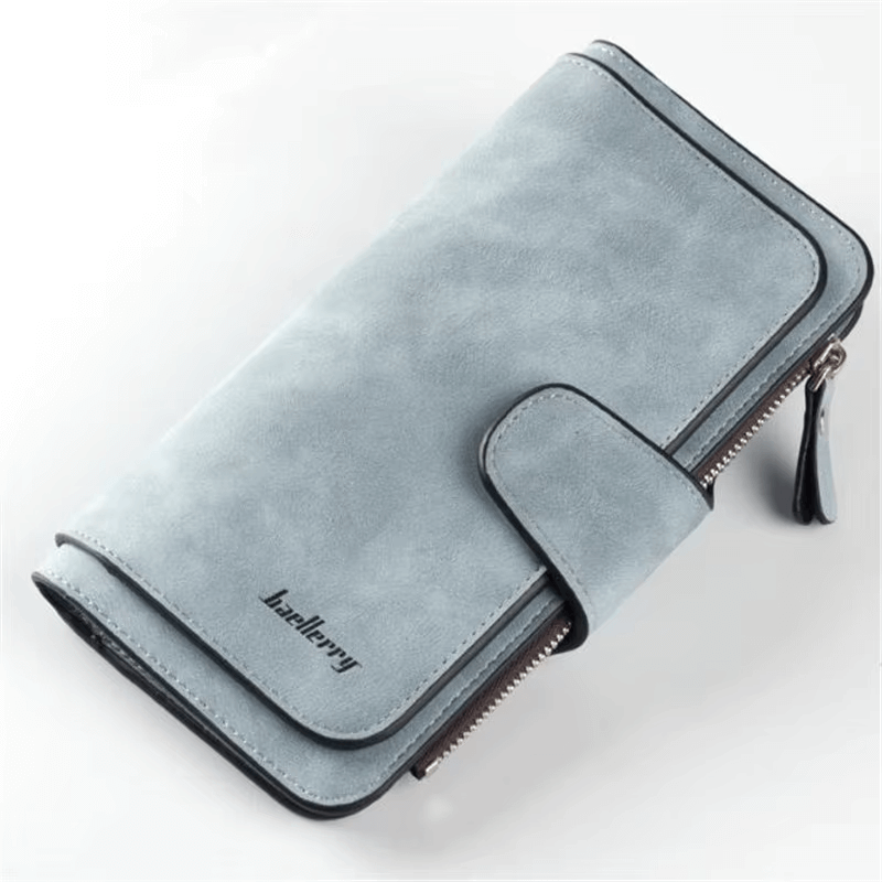 Vintage Frosted Double Zipper Long Wallet | Double Zipper Wallet Women