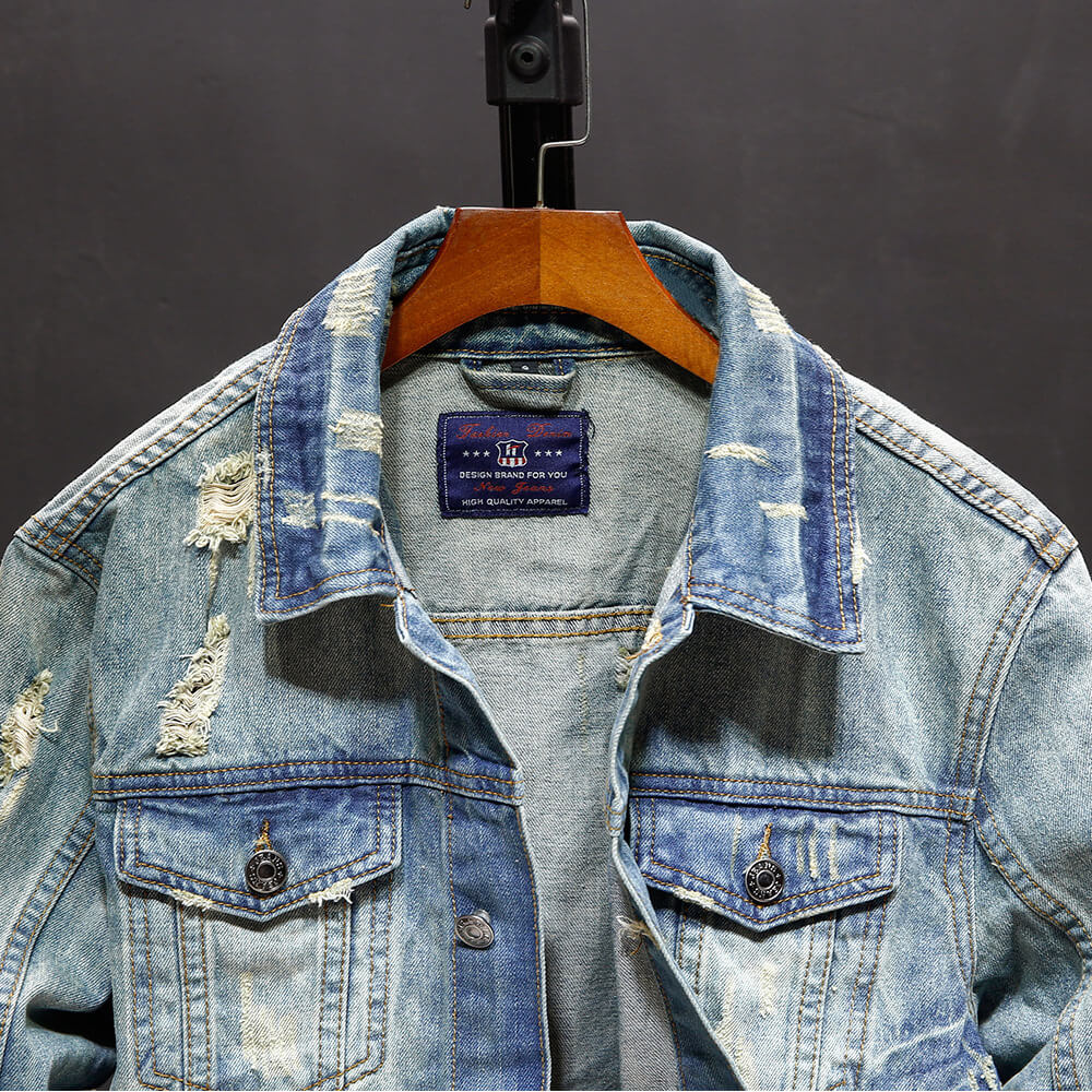 Washed Denim Jacket For Casual Streetwear Outfit | Denim Jacket Tops