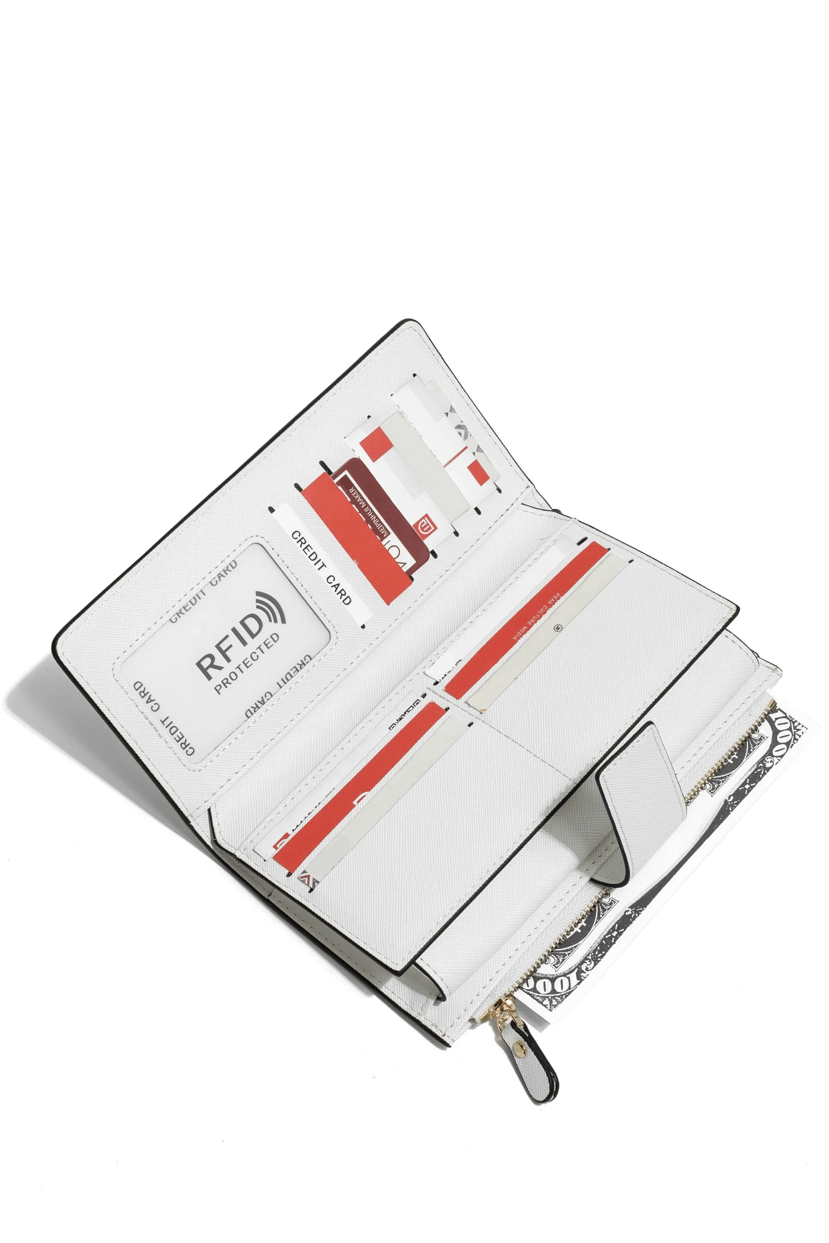 White RFID Blocking Wallet Women | PU Leather Wallet Women