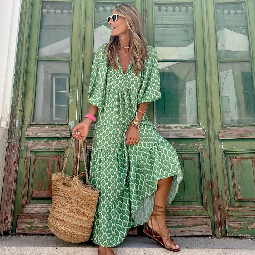 Women’s Boho Floral Midi Maxi Dress | Printed Dresses For Summer Women