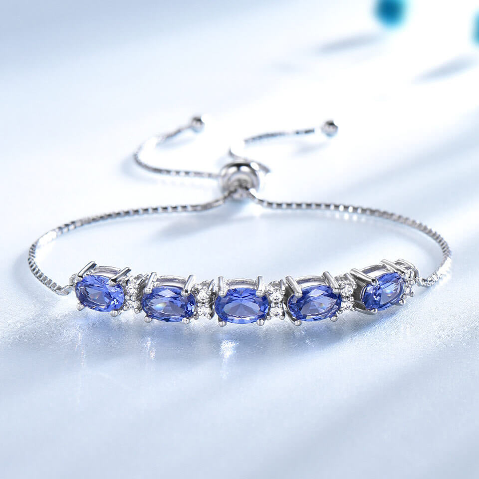 Women’s Gemstone Bracelet | Blue Topaz Adjustable Bracelet