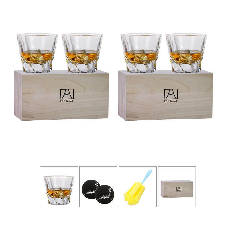 Wooden Box Wine Glass set For Couple | Luxury Wine Glass Gift Box Set