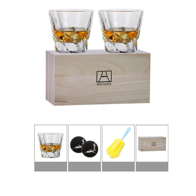 Wooden Box Wine Glass set For Couple | Luxury Wine Glass Gift Box Set