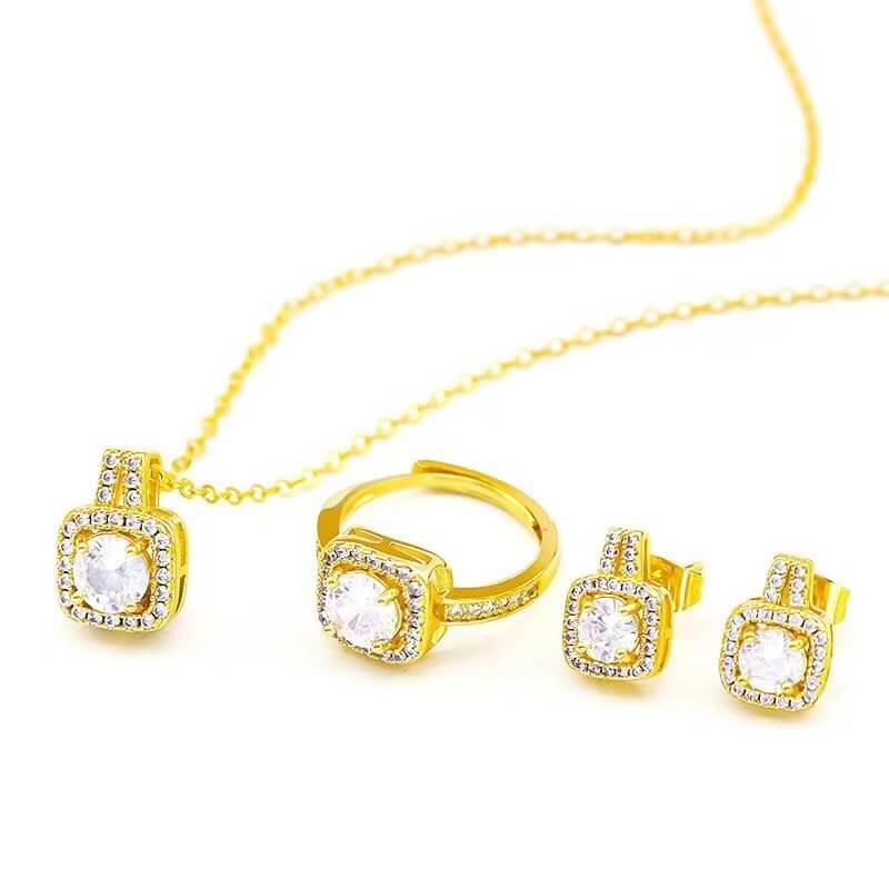 Zircon Pendant With Matching Earrings | Zircon Fashion Jewelry
