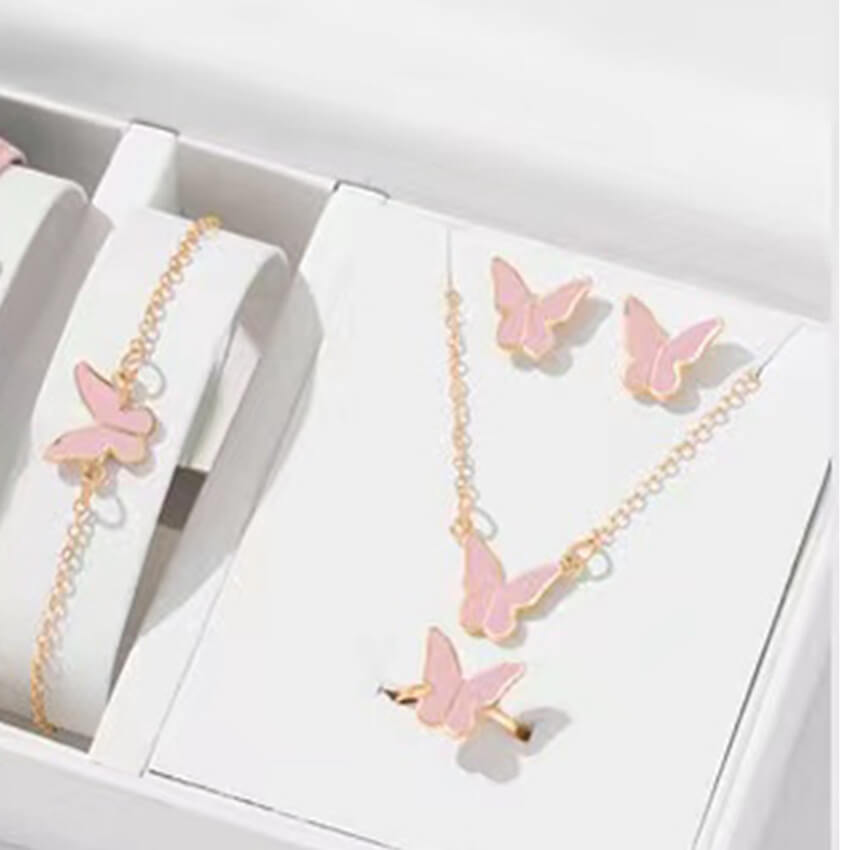 women’s jewelry set necklace earrings ring bracelet | stylish 5pcs set