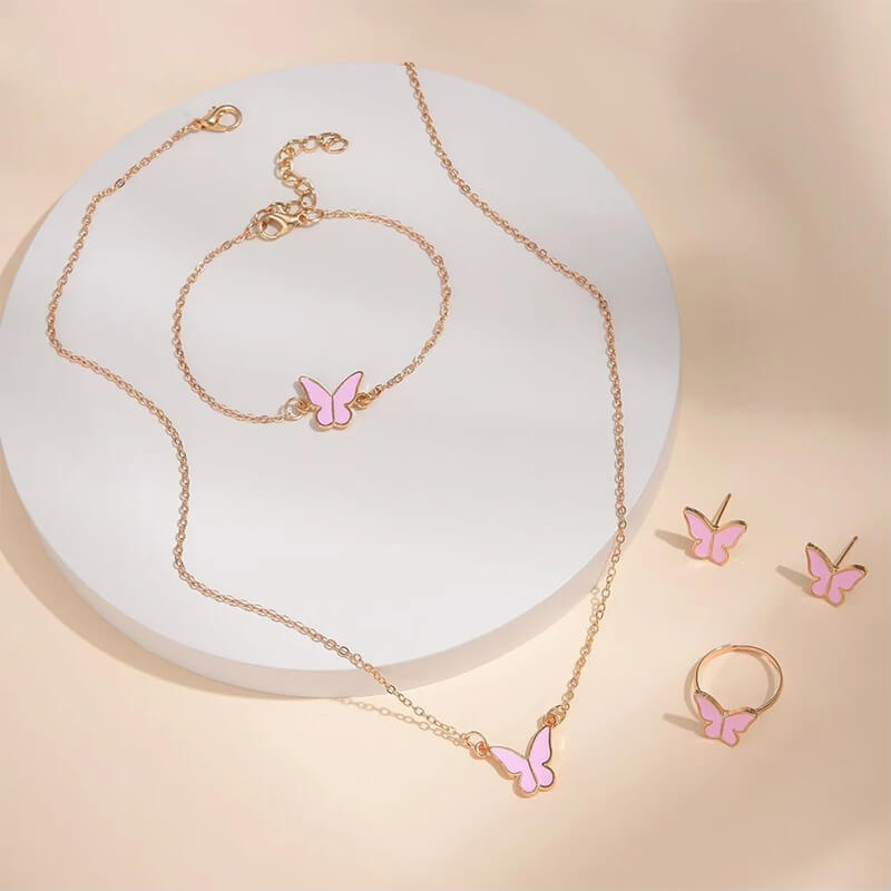 women’s jewelry set necklace earrings ring bracelet | stylish 5pcs set