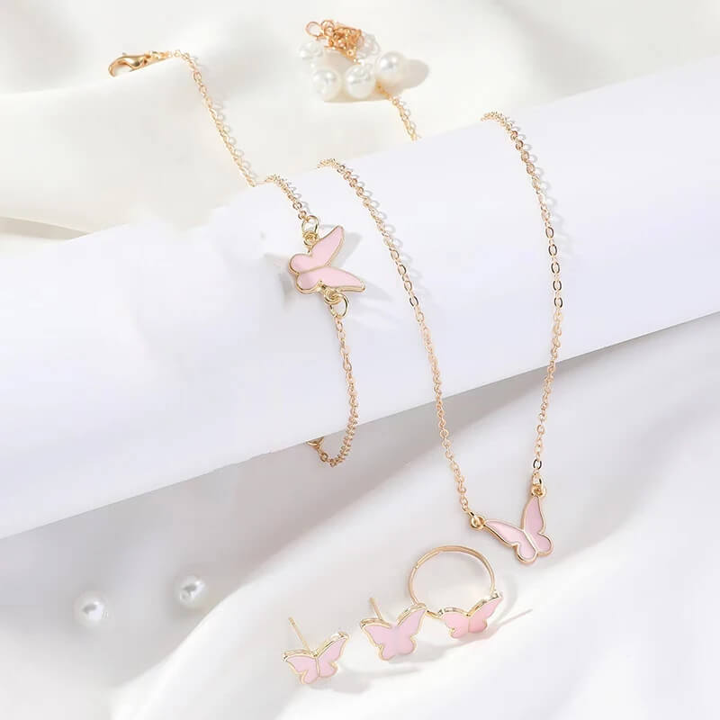 women’s jewelry set necklace earrings ring bracelet | stylish 5pcs set