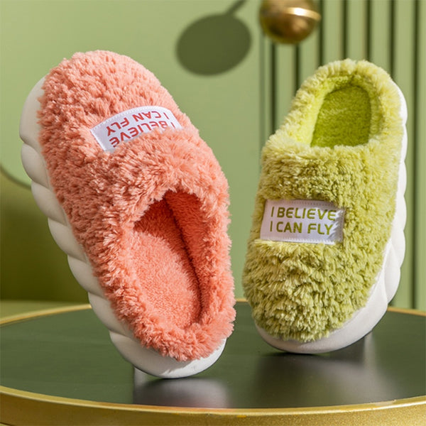 Warm Plush Slippers Home Shoes For Women Couple Winter Slippers