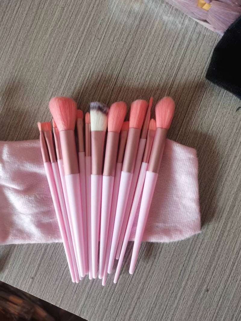 13 PCs Purpleflower Holly Leaf Makeup Brushes Suit Soft Hair