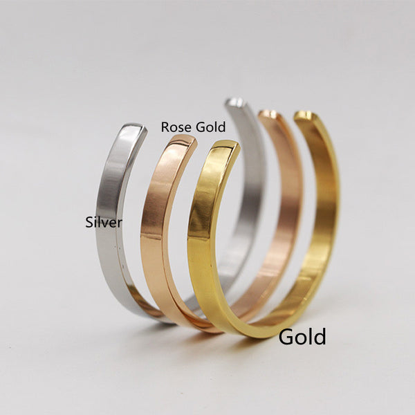 18K Rose Gold Titanium Steel C Bracelet For Couples