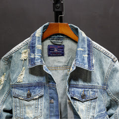 Washed Denim Jacket Tops Outerwear