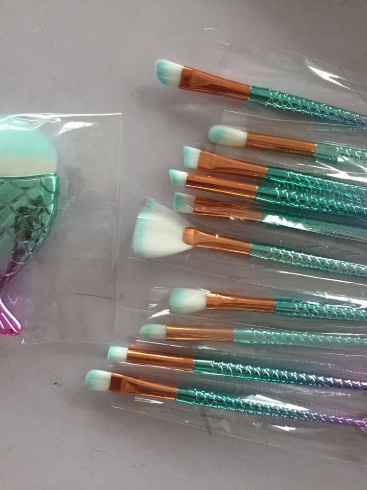 11pcs Mermaid Tail Makeup Brush Set | Mermaid Brush Set For Beginners 