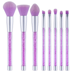 8pcs purple pink crystal makeup brushes