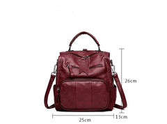 Backpack multi-purpose backpack soft face PU leather backpack