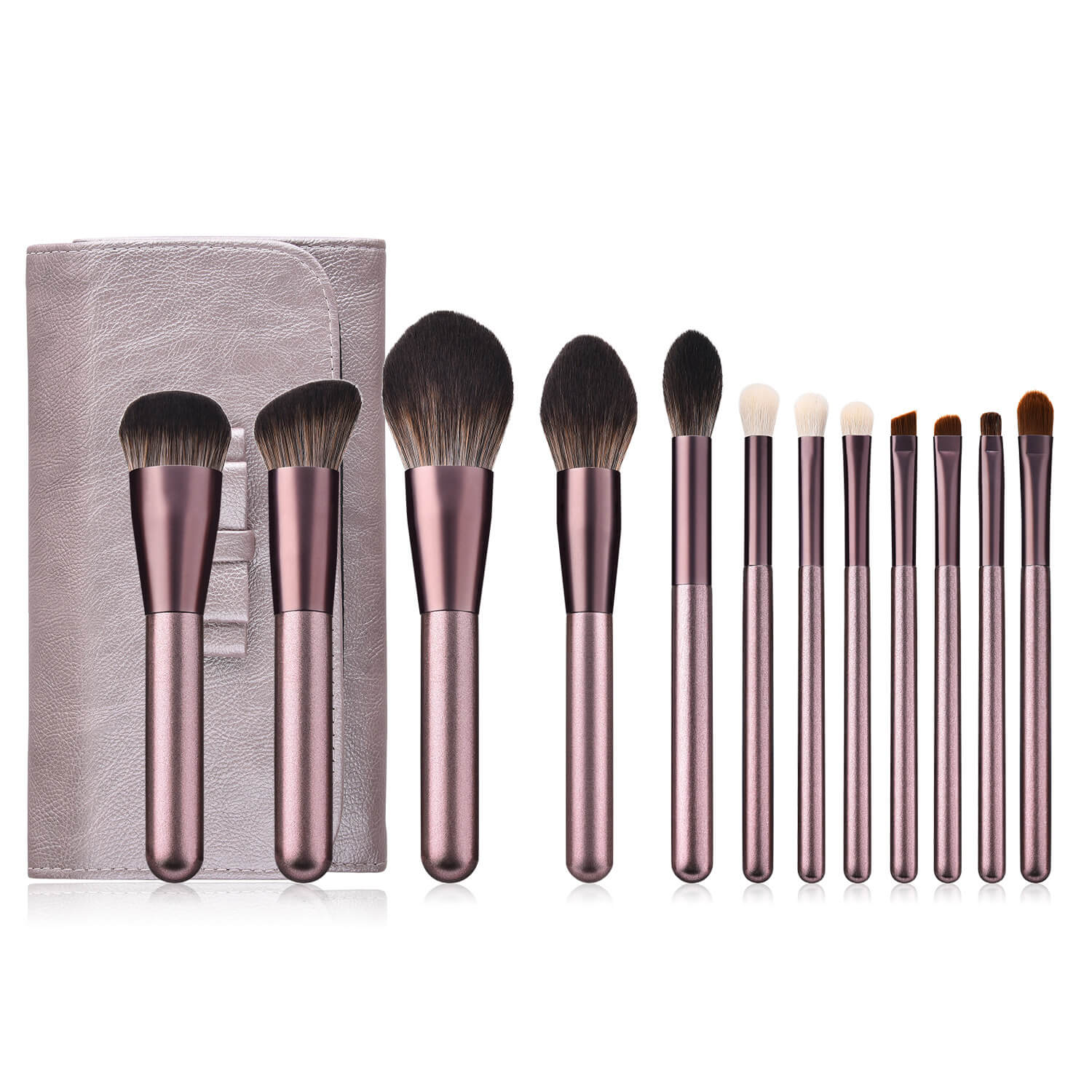 12pcs Complete Face Makeup Brush | Small Grape Beauty Set For Beginners
