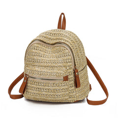 Straw backpack woven backpack