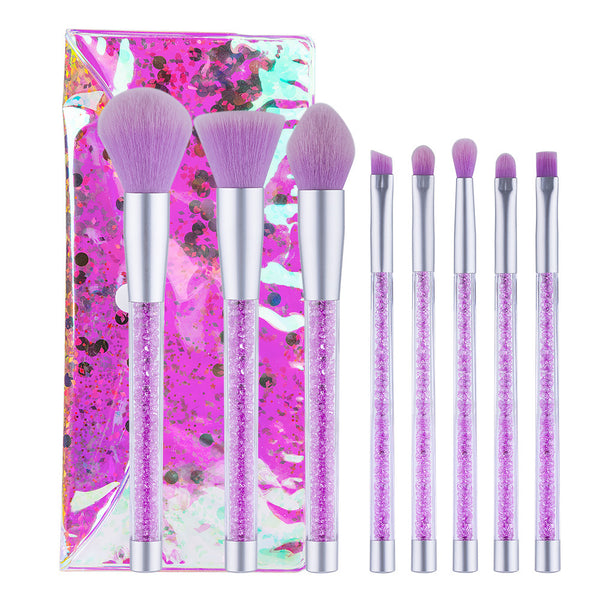 8pcs purple pink crystal makeup brushes