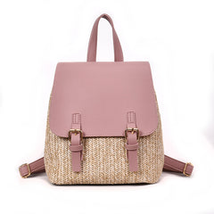 Straw Backpack Female Travel Backpack