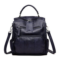 Backpack multi-purpose backpack soft face PU leather backpack