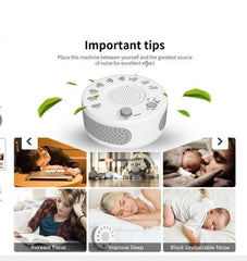 Baby Sleep Soothers Sound Machine White Noise Record Voice Sensor with 9 Soothing Sound Auto-off Timer For Home Office Travel