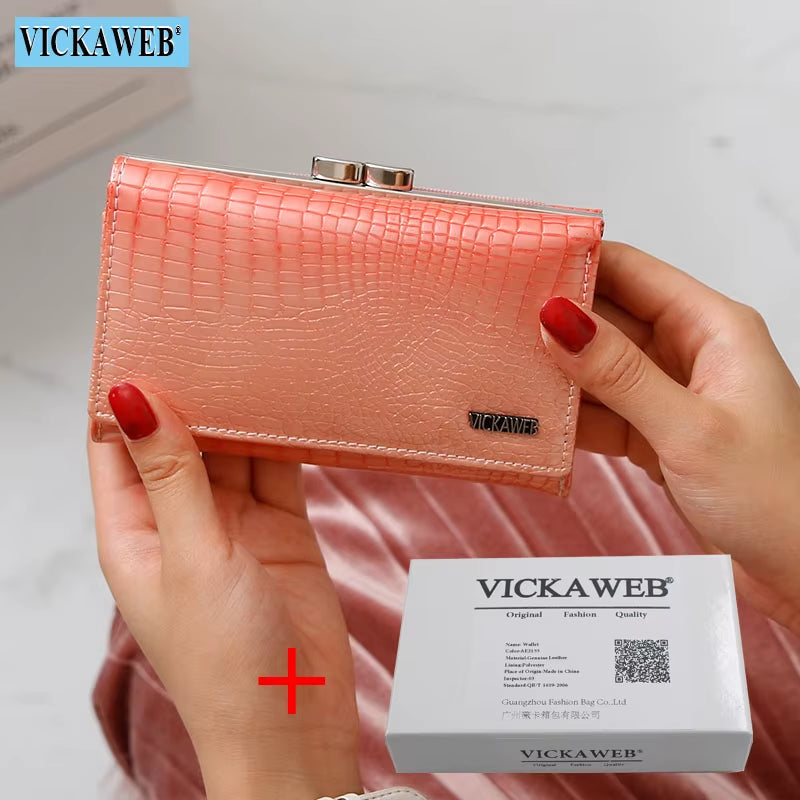 Women Wallet Small Short Genuine Leather Wallet Female Alligator Hasp Coin Purse Women Purses Mini Womens Wallets and Purses
