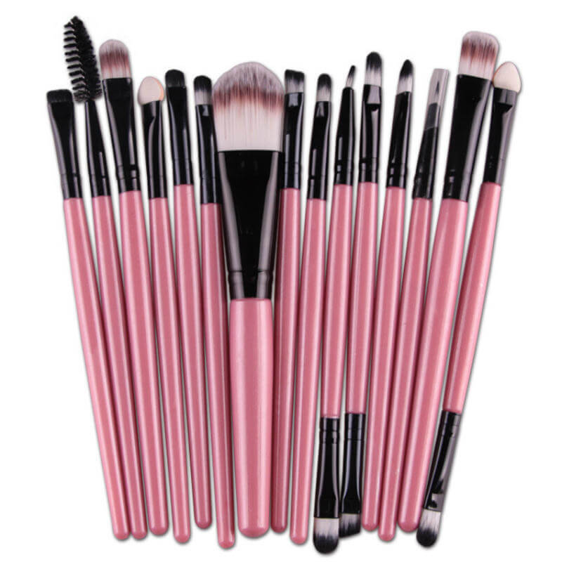 15 Packs Of Champagne Makeup Brushes | Best Makeup Brushes For Beginners