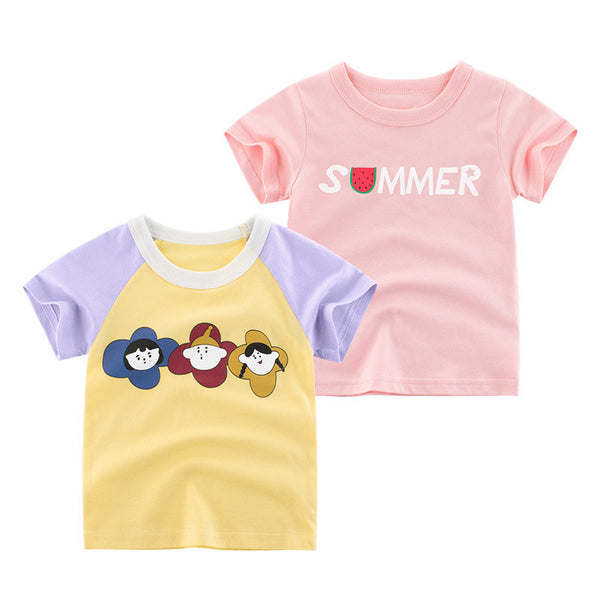 Summer Children T shirt New Korean Short Sleeve Girls Half Sleeve Top