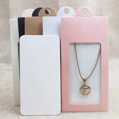 Jewelry Necklace Packaging Box Window Box Paper Creative Small Pendant Gift Packaging Box