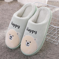 Winter Cotton Slippers For Men And Women To Keep Warm Plus Velvet Thick Sleeping Shoes