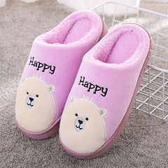 Winter Cotton Slippers For Men And Women To Keep Warm Plus Velvet Thick Sleeping Shoes