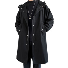 Men's Mid Length Windbreaker Outerwear Casual Jacket