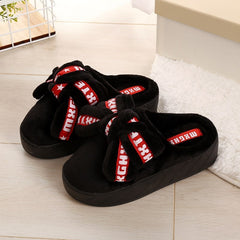 Plush Shoes Winter High-heeled Slippers