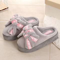 Plush Shoes Winter High-heeled Slippers