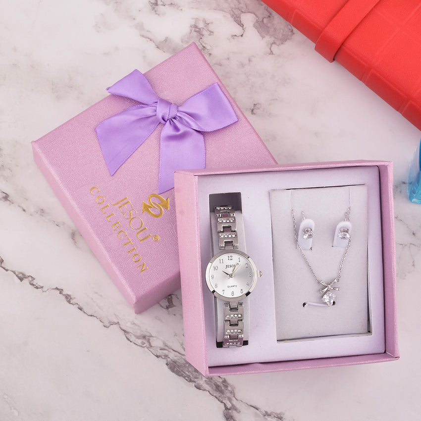 Ladies Watch Gift Box Set Necklace Earrings Combination