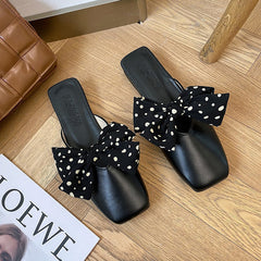 Gentle Wind Thick Heel Baotou Sandals And Slippers Women Spring And Summer New Style Net Infrared Wear Half Slippers All-Match Female Shoes