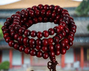 ' Natural Sandalwood Buddhist Buddha Wood Prayer Beaded Knot Black Ebony Bracelets Bangles