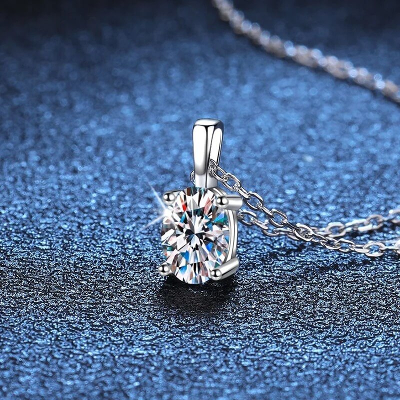 1 Carat D Color Moissanite Necklace | Best 1 Carat Moissanite Necklace