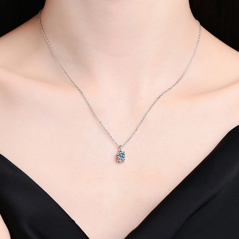 1 Carat D Color Moissanite Necklace | Best 1 Carat Moissanite Necklace